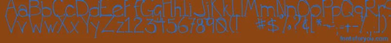 More about DjbForAnnie Font DjbForAnnie Font – Blue Fonts on Brown Background