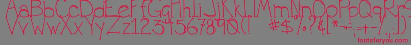 DjbForAnnie Font – Red Fonts on Gray Background