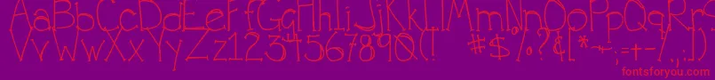 DjbForAnnie Font – Red Fonts on Purple Background