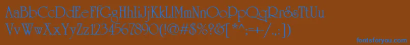 Cyun Font – Blue Fonts on Brown Background