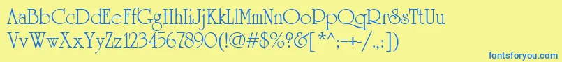 Cyun Font – Blue Fonts on Yellow Background