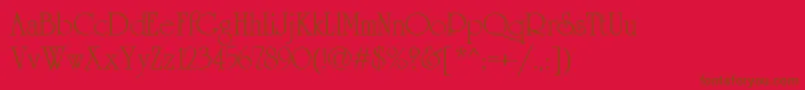 Czcionka Cyun – brązowe czcionki na czerwonym tle
