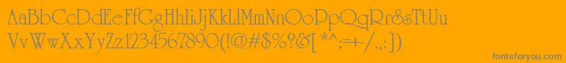 Cyun-fontti – harmaat kirjasimet oranssilla taustalla