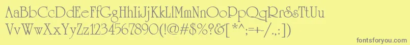フォントCyun – 黄色の背景に灰色の文字