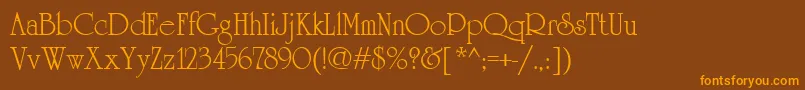 Cyun Font – Orange Fonts on Brown Background