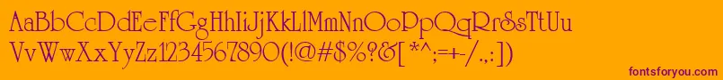 Cyun Font – Purple Fonts on Orange Background