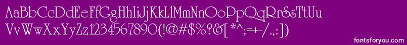 Шрифт Cyun – белые шрифты на фиолетовом фоне