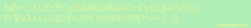 Cyun Font – Yellow Fonts on Green Background