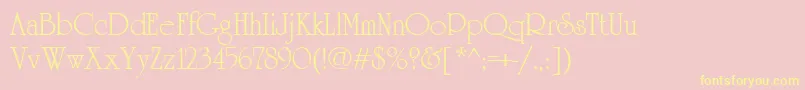 Cyun Font – Yellow Fonts on Pink Background