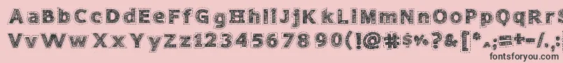 NeedleworkPerfect Font – Black Fonts on Pink Background