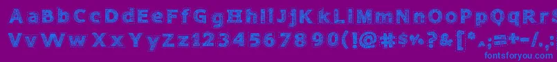 NeedleworkPerfect Font – Blue Fonts on Purple Background