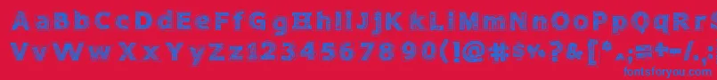 NeedleworkPerfect Font – Blue Fonts on Red Background