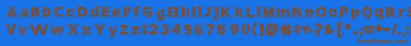 NeedleworkPerfect Font – Brown Fonts on Blue Background