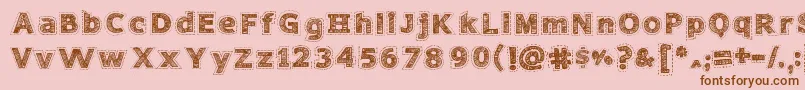 NeedleworkPerfect Font – Brown Fonts on Pink Background