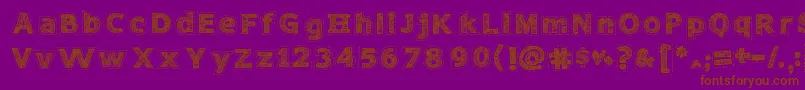 NeedleworkPerfect Font – Brown Fonts on Purple Background