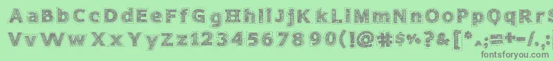 NeedleworkPerfect Font – Gray Fonts on Green Background