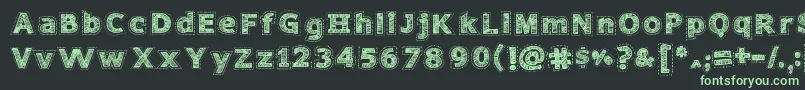 NeedleworkPerfect Font – Green Fonts on Black Background