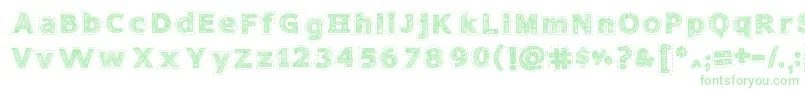 NeedleworkPerfect Font – Green Fonts on White Background