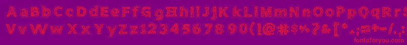 NeedleworkPerfect Font – Red Fonts on Purple Background