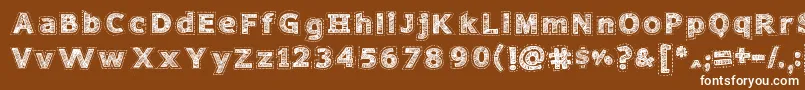 NeedleworkPerfect Font – White Fonts on Brown Background