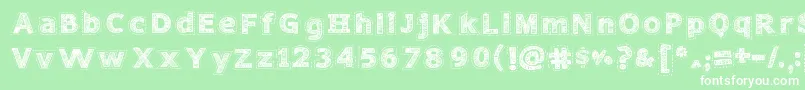 NeedleworkPerfect Font – White Fonts on Green Background