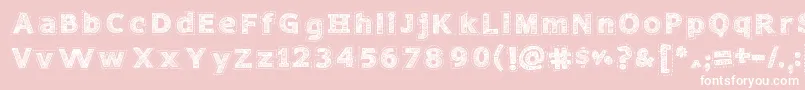 NeedleworkPerfect-Schriftart – Weiße Schriften auf rosa Hintergrund