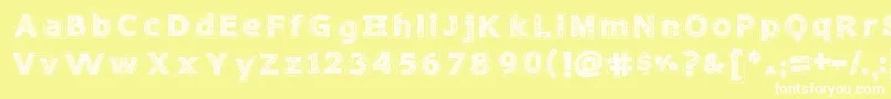 NeedleworkPerfect Font – White Fonts on Yellow Background