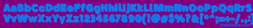 Więcej informacji o czcionce BubademoShadow Czcionka BubademoShadow – niebieskie czcionki na fioletowym tle
