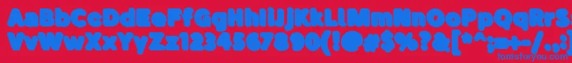 BubademoShadow Font – Blue Fonts on Red Background