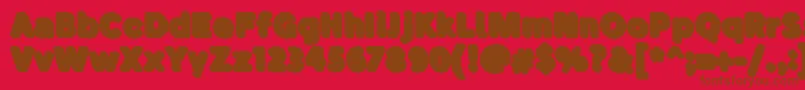 Fonte BubademoShadow – fontes marrons em um fundo vermelho