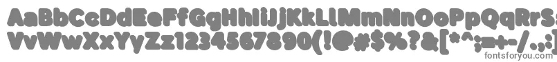 BubademoShadow-fontti – harmaat kirjasimet valkoisella taustalla
