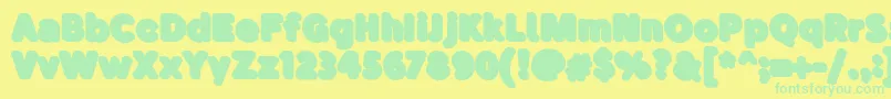 Więcej informacji o czcionce BubademoShadow Czcionka BubademoShadow – zielone czcionki na żółtym tle
