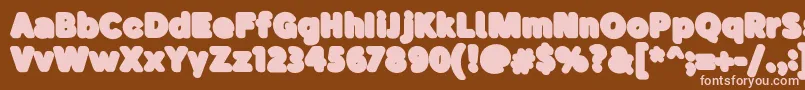 BubademoShadow Font – Pink Fonts on Brown Background