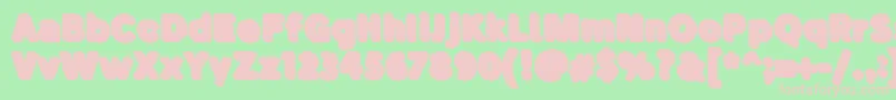 BubademoShadow Font – Pink Fonts on Green Background