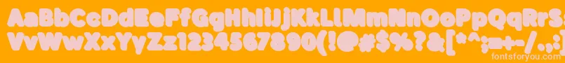 BubademoShadow Font – Pink Fonts on Orange Background