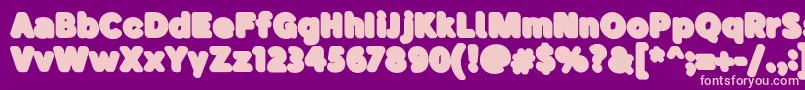 BubademoShadow Font – Pink Fonts on Purple Background
