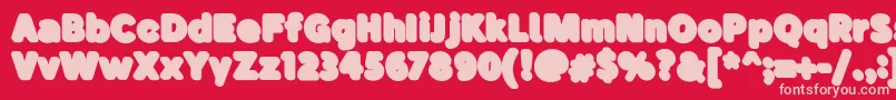 BubademoShadow Font – Pink Fonts on Red Background