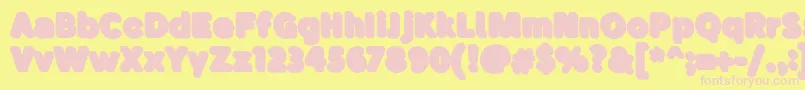 BubademoShadow Font – Pink Fonts on Yellow Background