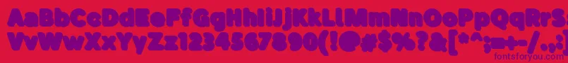 BubademoShadow Font – Purple Fonts on Red Background
