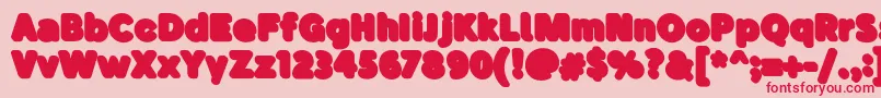BubademoShadow Font – Red Fonts on Pink Background