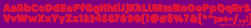 Więcej informacji o czcionce BubademoShadow Czcionka BubademoShadow – czerwone czcionki na fioletowym tle