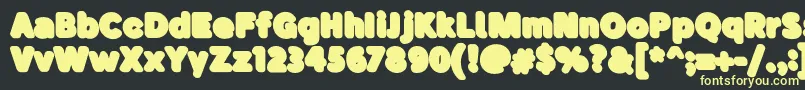 BubademoShadow-Schriftart – Gelbe Schriften auf schwarzem Hintergrund