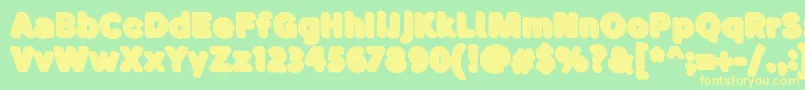 Lisätietoja BubademoShadow-fontista BubademoShadow-fontti – keltaiset fontit vihreällä taustalla