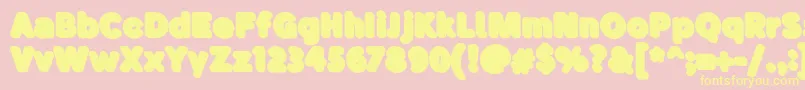 Czcionka BubademoShadow – żółte czcionki na różowym tle