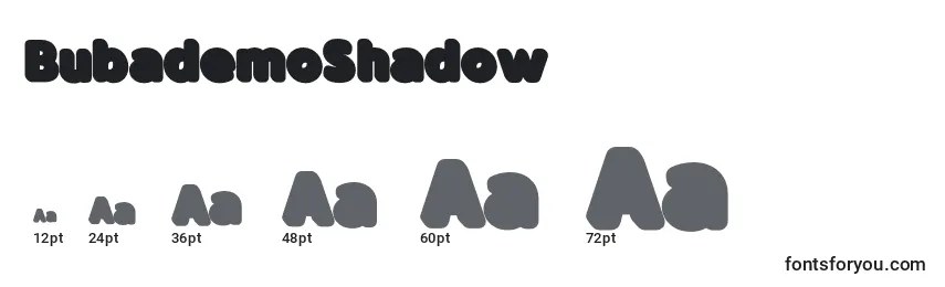 Размеры шрифта BubademoShadow