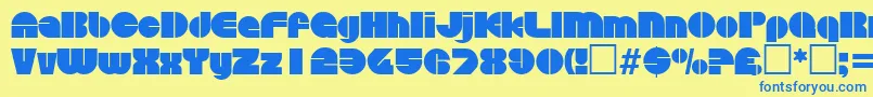 DiscoRegular Font – Blue Fonts on Yellow Background