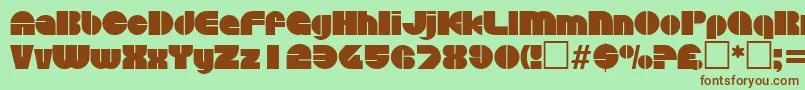 DiscoRegular Font – Brown Fonts on Green Background