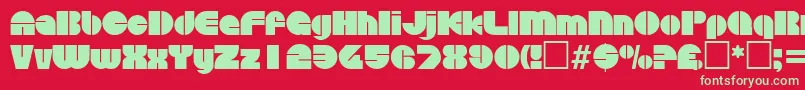 DiscoRegular Font – Green Fonts on Red Background