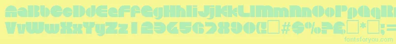 DiscoRegular Font – Green Fonts on Yellow Background