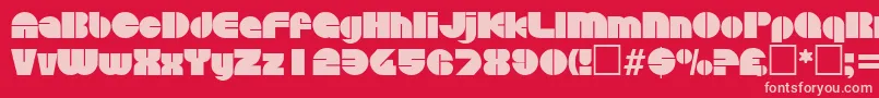 DiscoRegular Font – Pink Fonts on Red Background